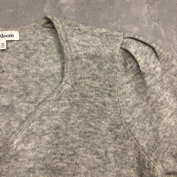 HEARTLOOM Grey Cardigan V Neck Size Medium‎ - Picture 3 of 7